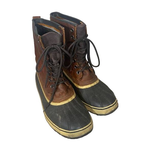 Sorel Brown Leather Lace Up Waterproof Winter Snow Rain Boots Men Sz 11 - Picture 15 of 15